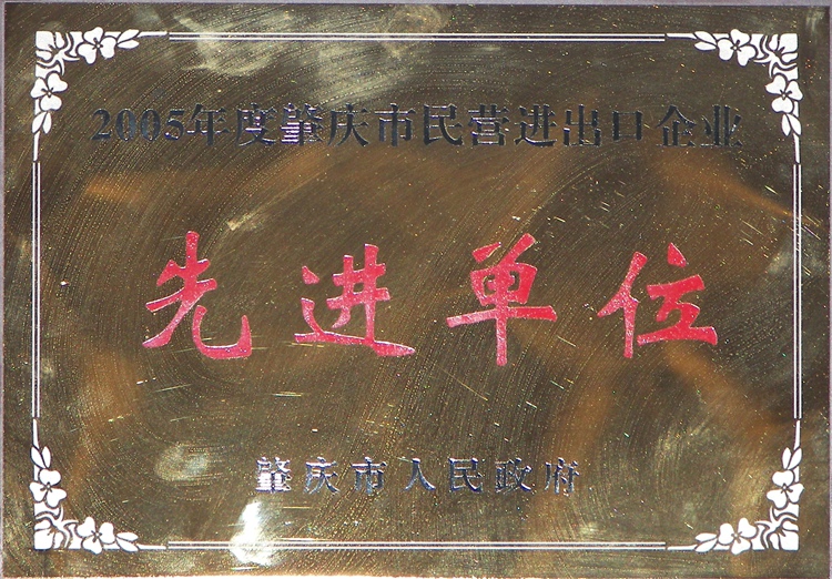 肇慶市民營進(jìn)出口先進(jìn)單位